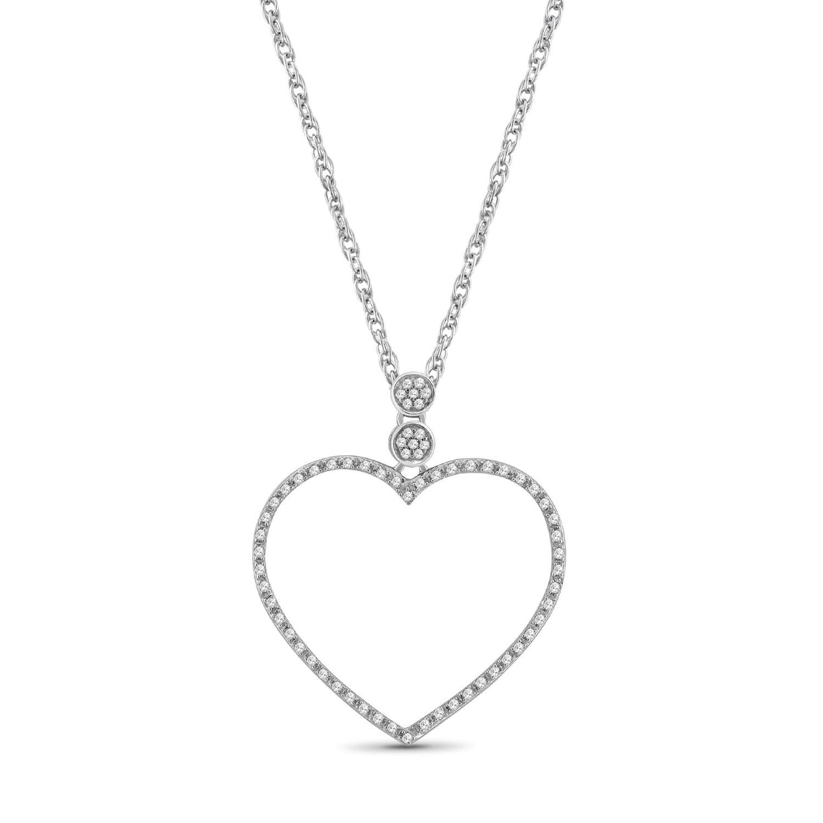 1/4 ct. T.W. White Diamond Heart Pendant in Sterling Silver