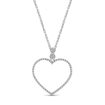 1/4 ct. T.W. White Diamond Heart Pendant in Sterling Silver