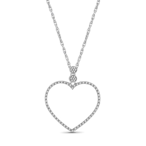 1/4 Carat White Diamond Heart Pendant in Sterling Silver