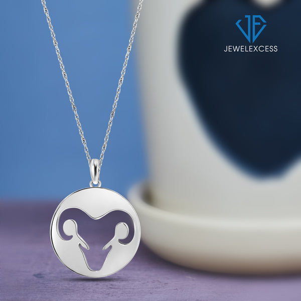 What's Your Sign? Aries Cutout Pendant In Sterling Silver