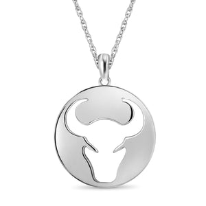 What's Your Sign? Taurus Cutout Pendant In Sterling Silver