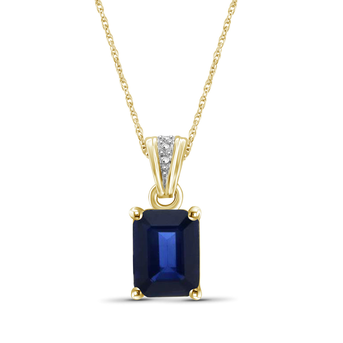 2 ct. T.G.W. Sapphire Pendant in 14K Gold over Silver