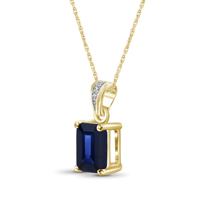 2 ct. T.G.W. Sapphire Pendant in 14K Gold over Silver