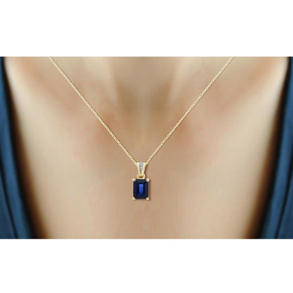 2 ct. T.G.W. Sapphire Pendant in 14K Gold over Silver