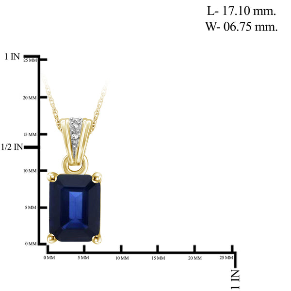 2.00 Carat T.G.W. Sapphire 14K Gold-Plated Pendant, 18"