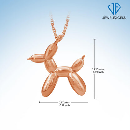 Dog Pendant in Rose Gold over Silver