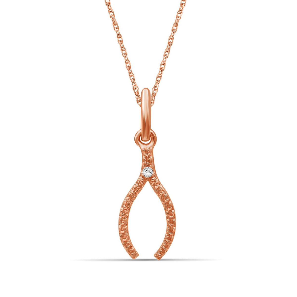 Diamond Accent Pendant in Rose Gold over Silver