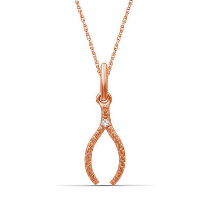 Diamond Accent Pendant in Rose Gold over Silver
