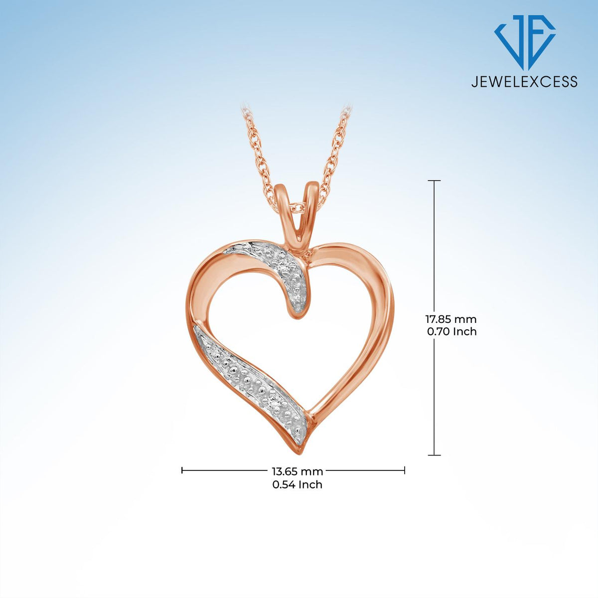 Diamond Accent Heart Pendant in Rose Gold over Silver