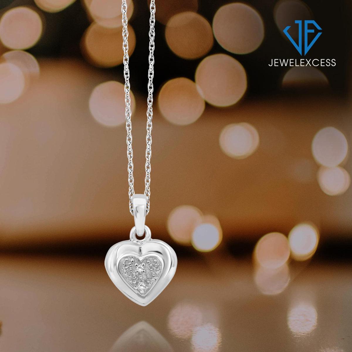 Diamond Accent Heart Pendant in Sterling Silver