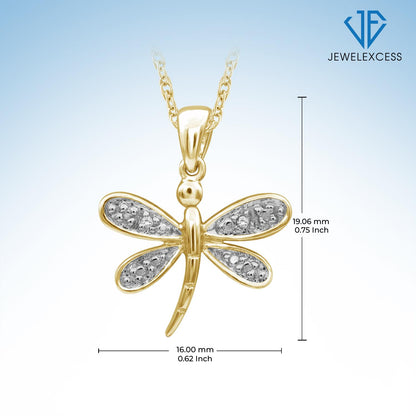 Diamond Accent Butterfly Pendant in 14K Gold over Silver