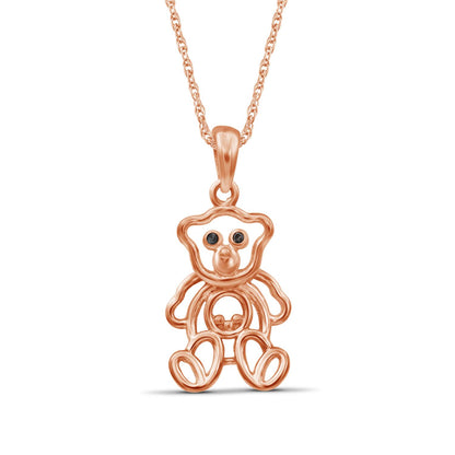 Diamond Accent Pendant in Rose Gold over Silver