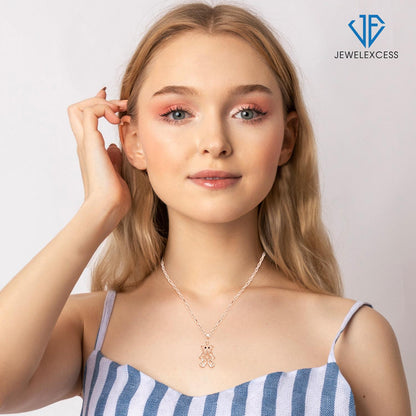 Diamond Accent Pendant in Rose Gold over Silver