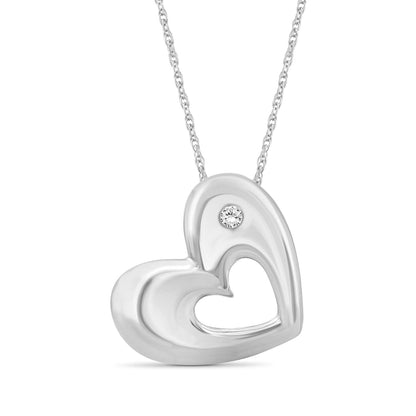 Diamond Accent Heart Pendant in Sterling Silver