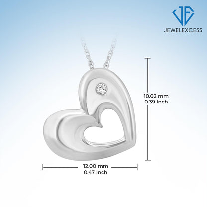 Diamond Accent Heart Pendant in Sterling Silver