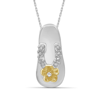 Diamond Accent Pendant in Two-Tone Sterling Silver