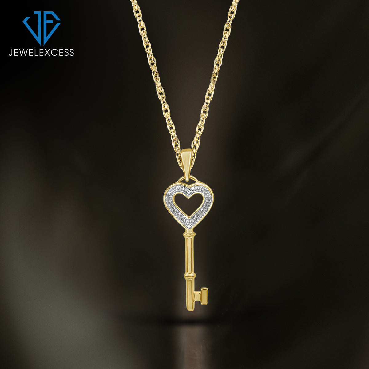 Diamond Accent Pendant in 14K Gold over Silver