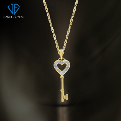Diamond Accent Pendant in 14K Gold over Silver