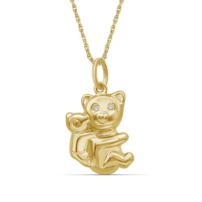 Diamond Accent Pendant in 14K Gold over Silver