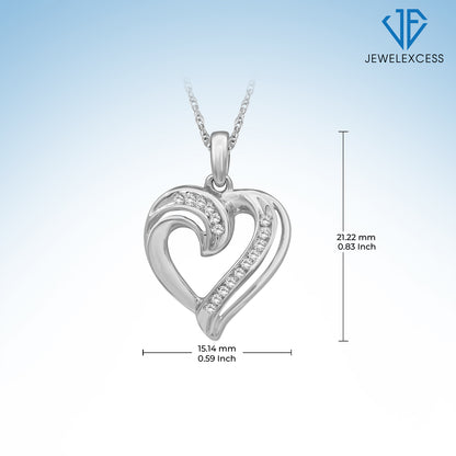 1/7 ct. T.W. White Diamond Heart Pendant in Sterling Silver
