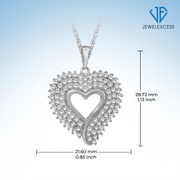 Sterling Silver (.925) Heart Necklace with 1.50 Carat White Diamonds |
Jewelry Pendant Necklaces for Women with Round White Diamonds & 18 inch Rope
Chain with Spring Clasp