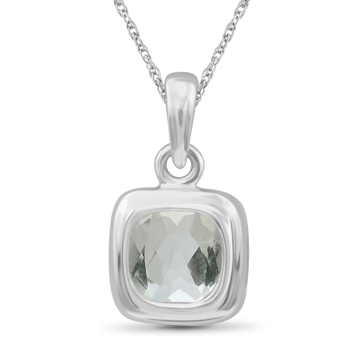 1 ct. T.G.W. Green Amethyst Pendant in Sterling Silver