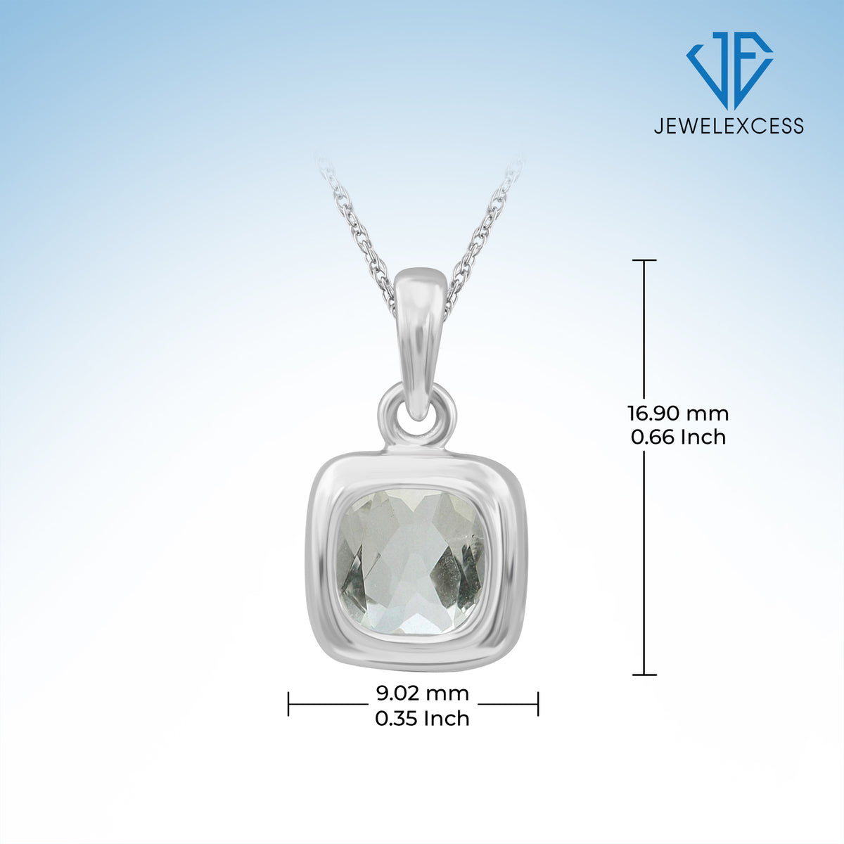 1 ct. T.G.W. Green Amethyst Pendant in Sterling Silver