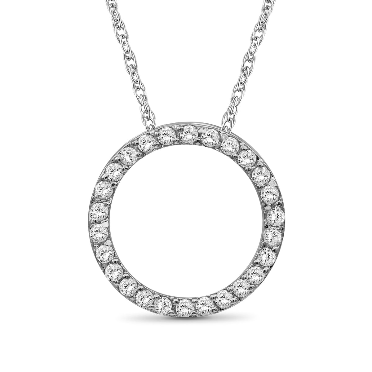Lab-Created White Sapphire Pendant in Sterling Silver
