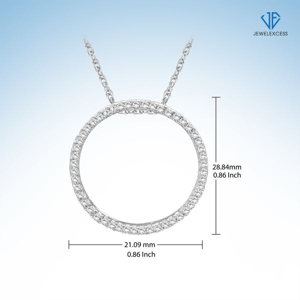 1/4 Carat White Diamonds Open Circle Pendant in Sterling Silver