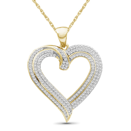 1 ct. T.W. White Diamond Heart Pendant in Sterling Silver or 14K Gold over Silver