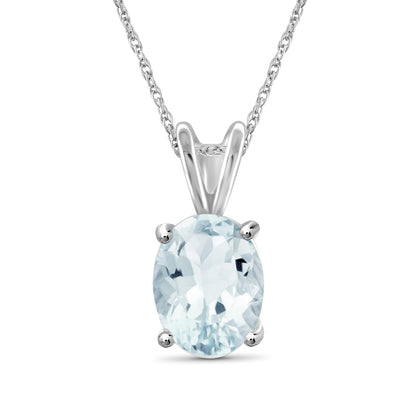 1.66 ct. T.G.W. Aquamarine Pendant in Sterling Silver