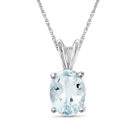 1.66 ct. T.G.W. Aquamarine Pendant in Sterling Silver