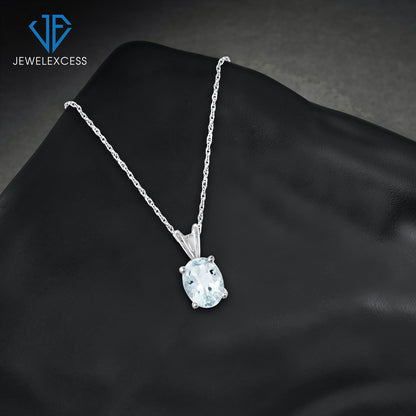 1.66 ct. T.G.W. Aquamarine Pendant in Sterling Silver