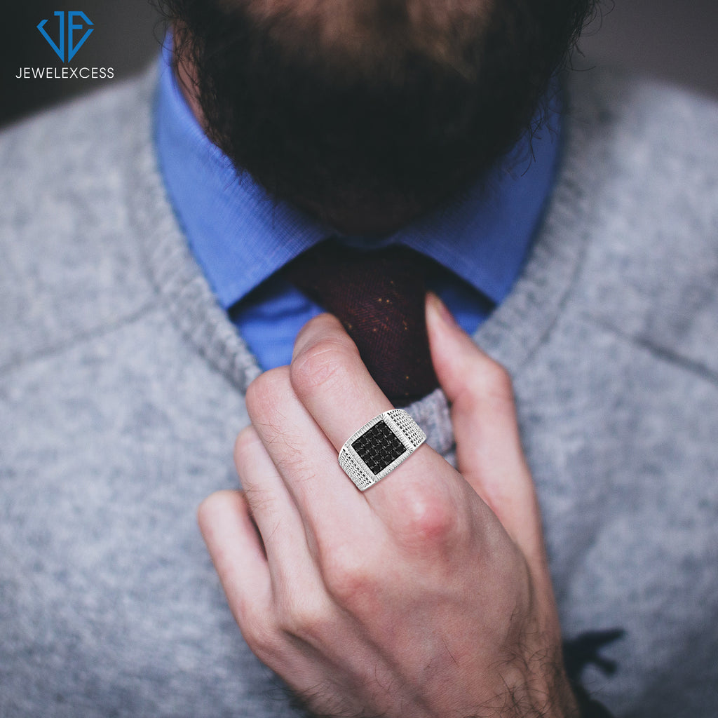 Buy iF YOU Black Stainless Steel Rings for Men, Fashion Wedding Promise Male  Band Rings Set, Simple Cool Spinner Anxiety Rings Pack for Men Women Size  6-11., 6, s, No Gemstone at