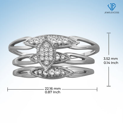 1/5 ct. T.W. White Diamond Trio Bridal Ring Set in Sterling Silver or 14K Gold over Silver