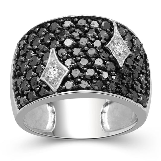 2 ct. T.W. Black & White Diamond Ring in Sterling Silver