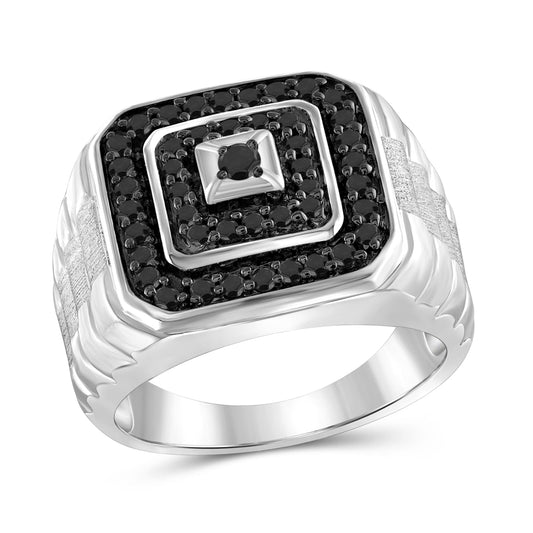 Men's 1 ct. T.W. Black Diamond Ring in Sterling Silver
