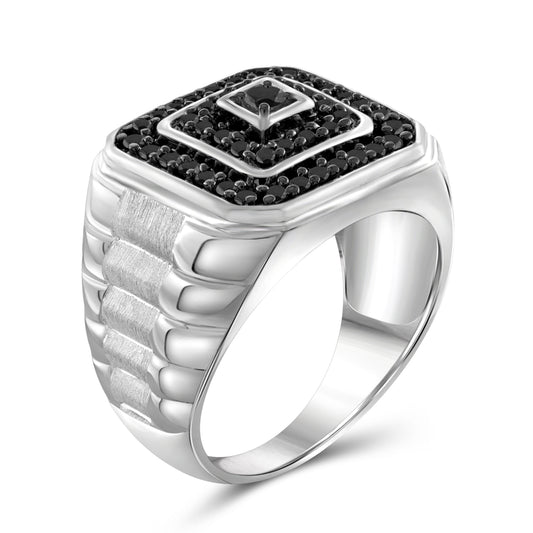 Men's 1 ct. T.W. Black Diamond Ring in Sterling Silver