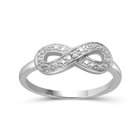 Diamond Accent Infinity Friendship Ring in Sterling Silver for Women | Sisters, Best Friends,  Engagement, Wedding, Promise Eternity Knot Symbol Band