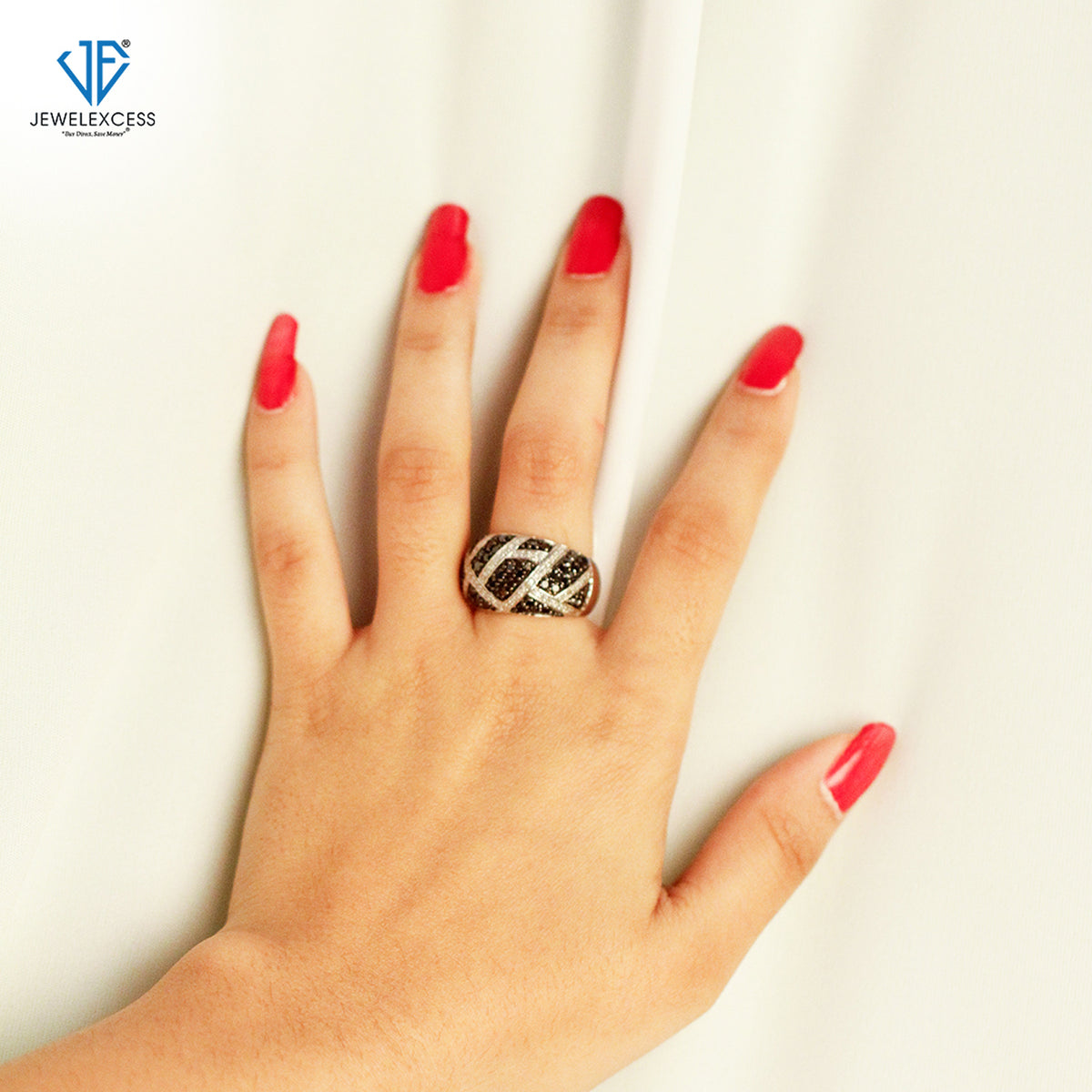 1 ct. T.W. Black & White Diamond Ring in Sterling Silver