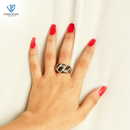 1 ct. T.W. Black & White Diamond Ring in Sterling Silver