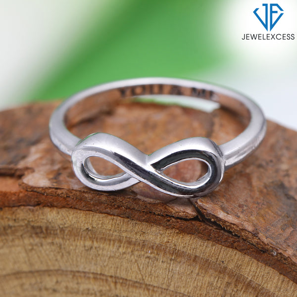 Sterling Silver Infinity Friendship Ring for Women | Personalized You & Me, Engagement, Wedding, Promise Eternity Knot Symbol Band