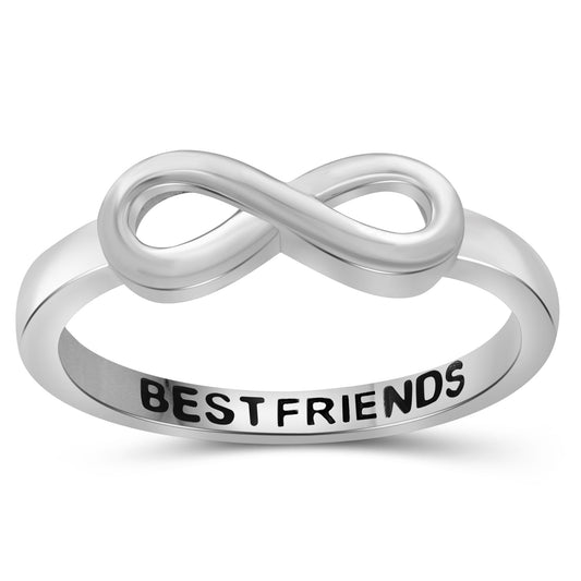 "Best Friends" Infinity Knot Ring in Sterling Silver or 14K Gold over Silver