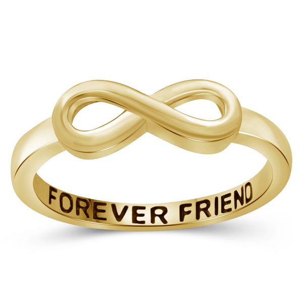 Sterling Silver Infinity Friendship Ring for Women | Personalized Forever Friend Eternity Knot Symbol Band