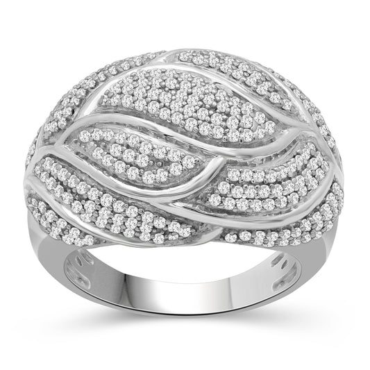 1 ct. T.W. White Diamond Dome Ring in Sterling Silver