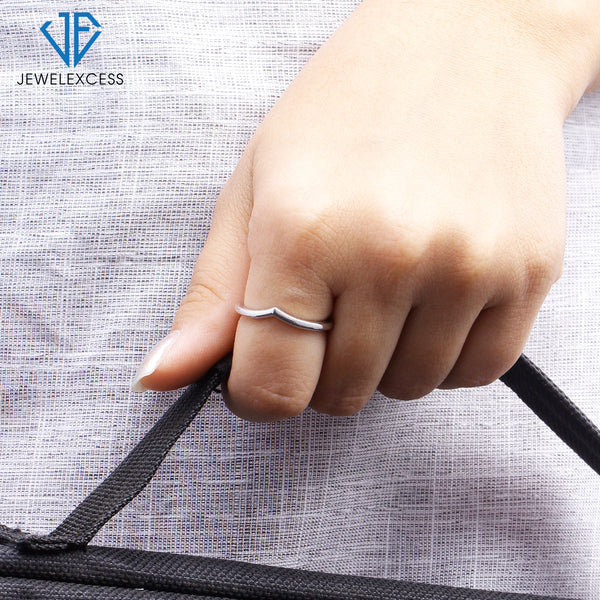 Sterling Silver Wishbone Friendship Ring for Women | Dainty Sterling Silver Or 14k Gold-Plated Silver Promise Ring | Silver Friendship Ring