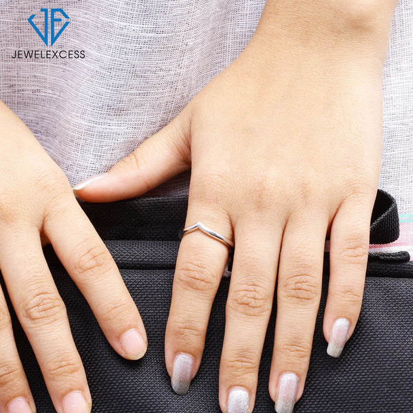 Sterling Silver Wishbone Friendship Ring for Women | Dainty Sterling Silver Or 14k Gold-Plated Silver Promise Ring | Silver Friendship Ring