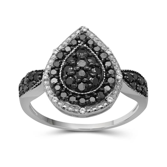 1 ct. T.W. Black & White Diamond Ring in Sterling Silver