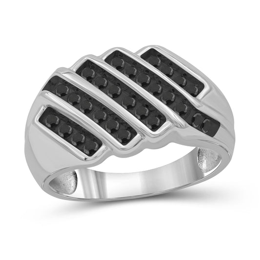 Men's 3/4 ct. T.W. Black Diamond Ring in Sterling Silver or 14K Gold over Silver