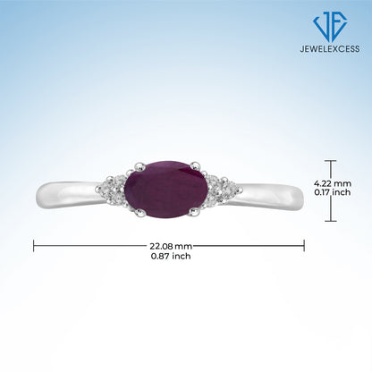 0.50 ct. T.G.W. Ruby Ring with Diamond Accent in Sterling Silver